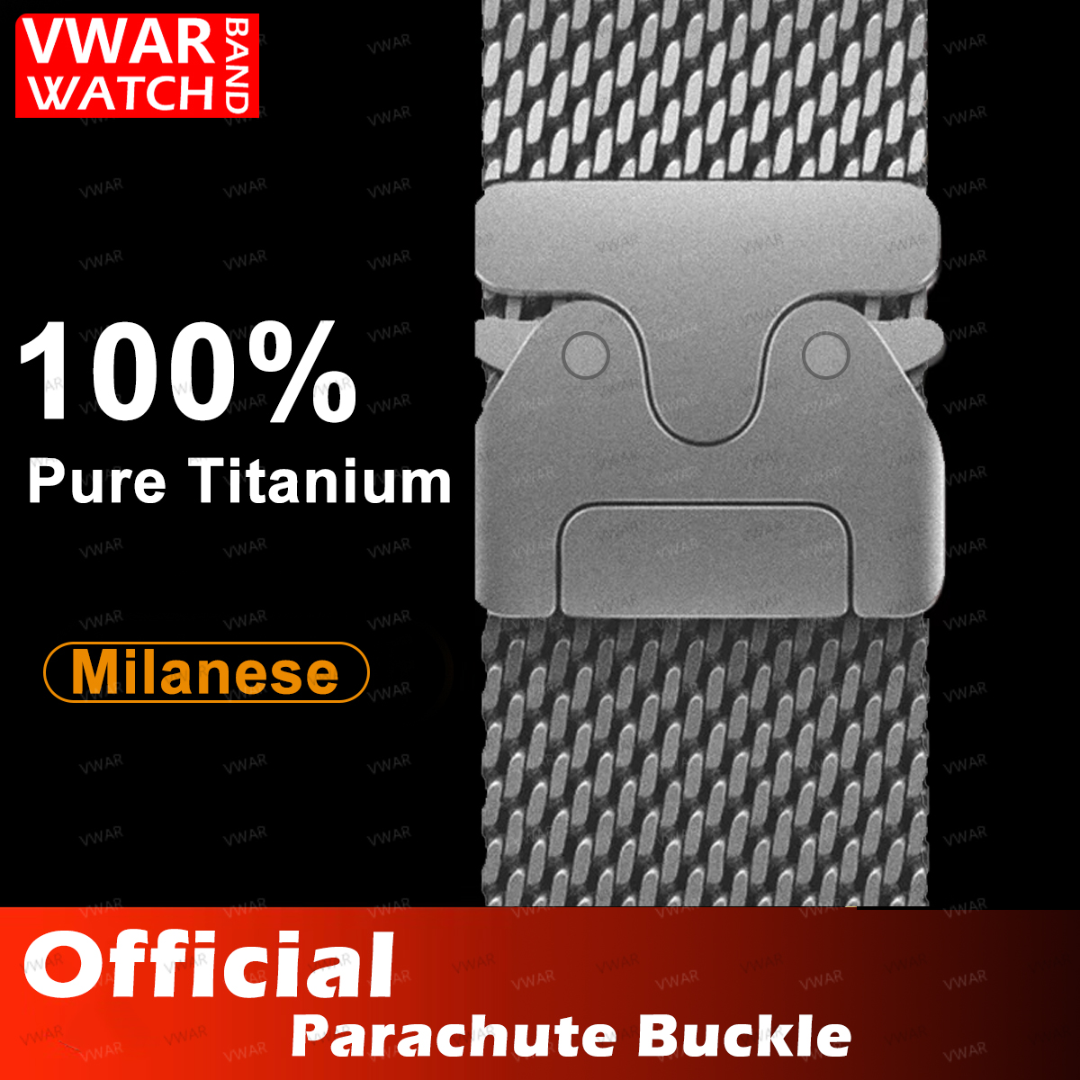 Mesh Coil Strip - VWAR Titanium Milanese loop for Apple