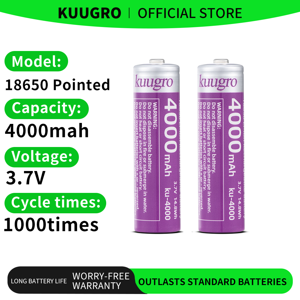 Kuugro 18650 4000mAh Pointed H - Vape Battery 18650 recensione e prezzo