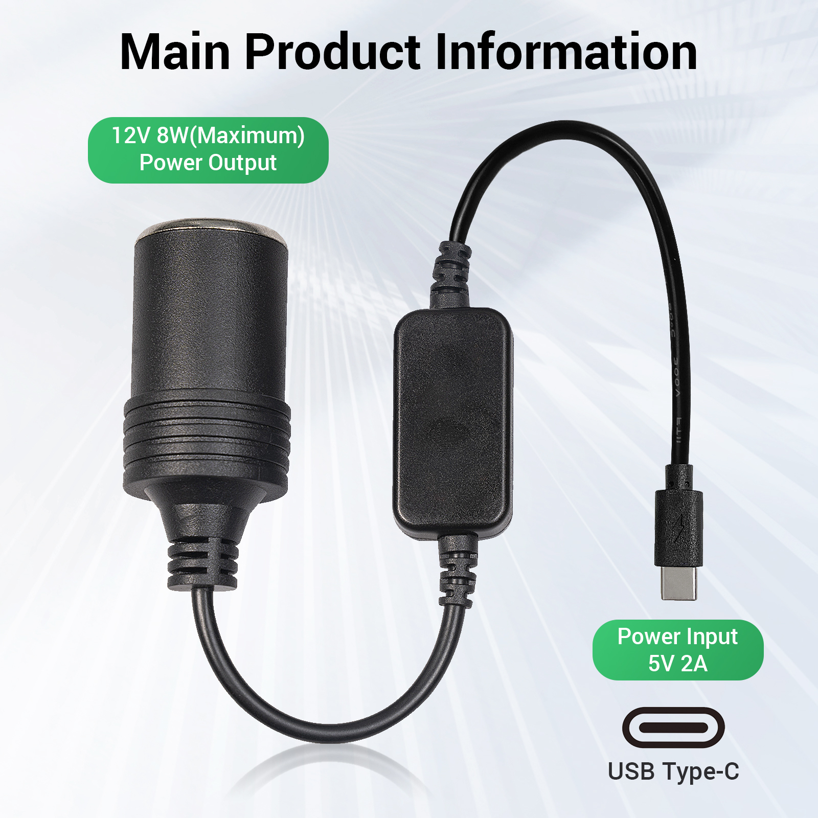 1pc 5V 2A USB To 12V Cigarette - Accessories Experts Vape recensione e prezzo