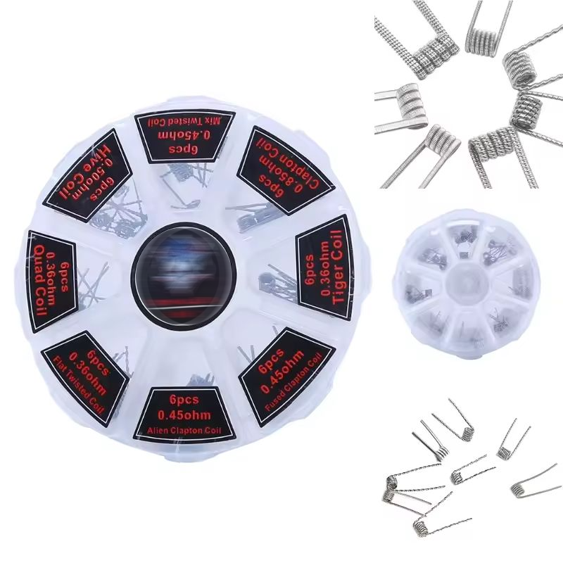 48Pcs/Set Pre Built Coils RTA  - Clapton Wire Pre Built recensione e prezzo