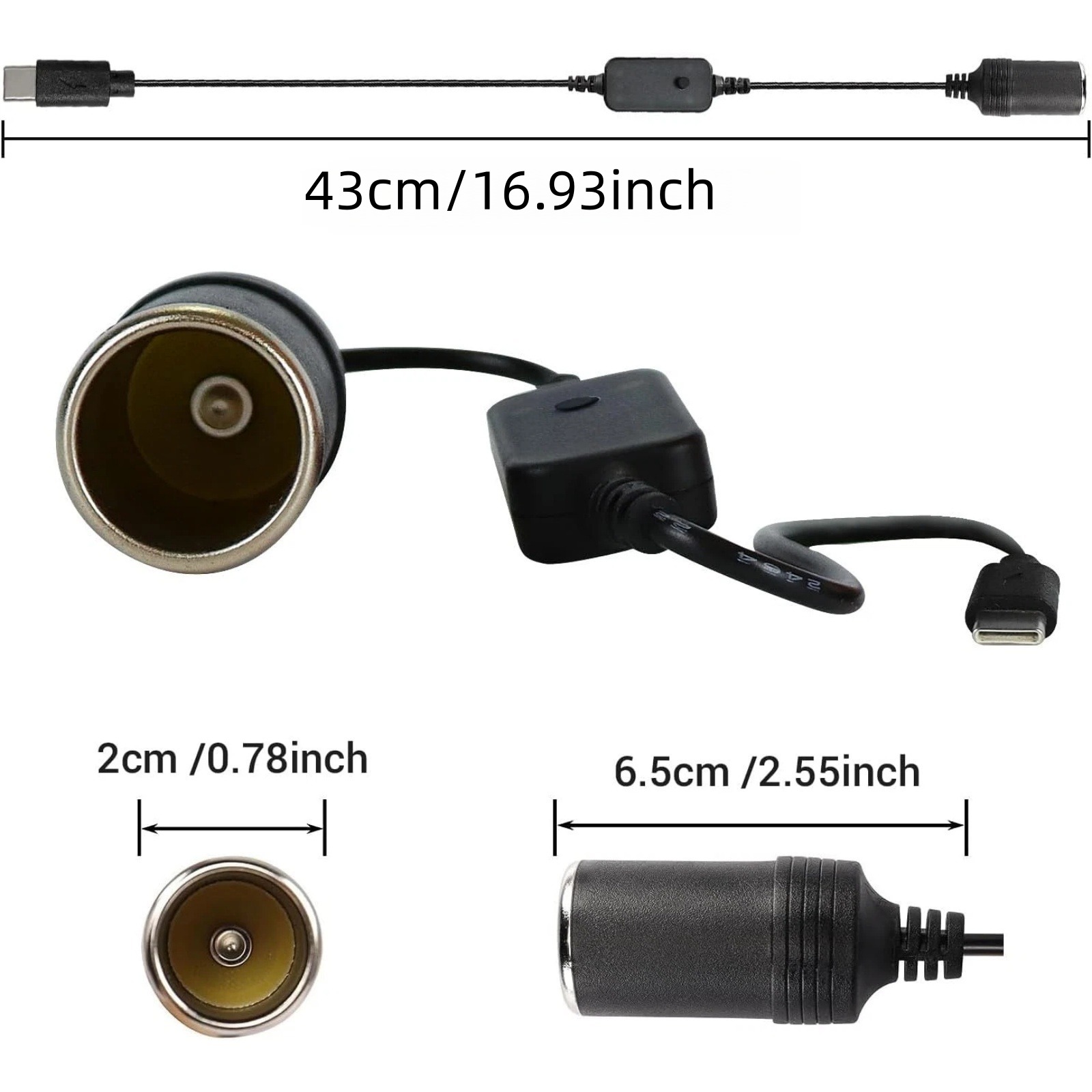 1Pc USB-C to 12V Car Cigarette - Accessories Experts Vape recensione e prezzo