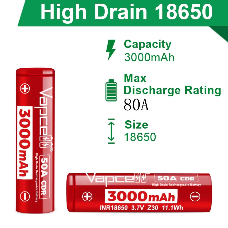 High Drain INR18650 Battery Va - Vape Battery 18650 recensione e prezzo