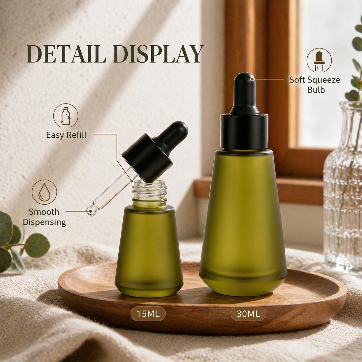 15ml 30ml Frosted Olive Green  - Juice Bottle Dropper recensione e prezzo