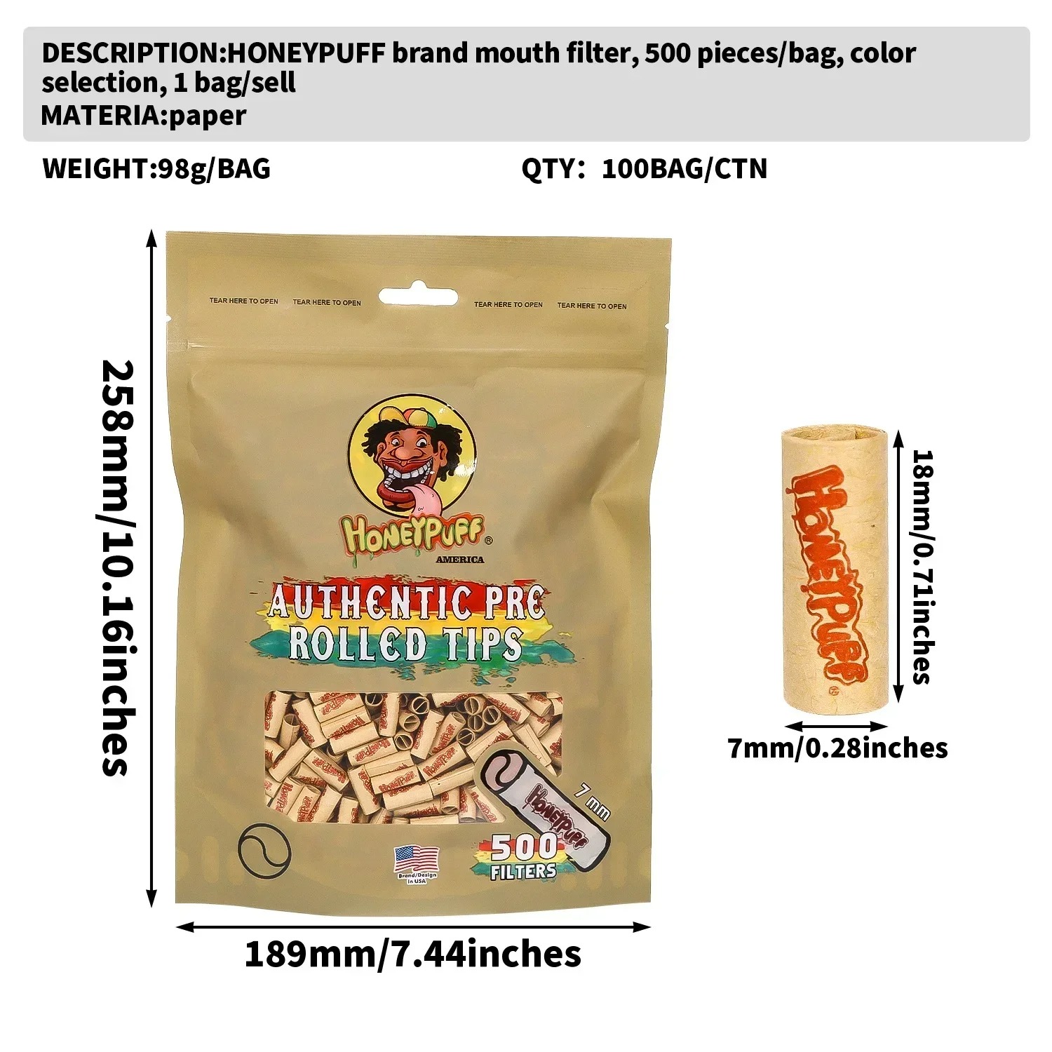 500Pcs/Lot Natural Unrefined P - Smoking & Vaping Accessories recensione e prezzo